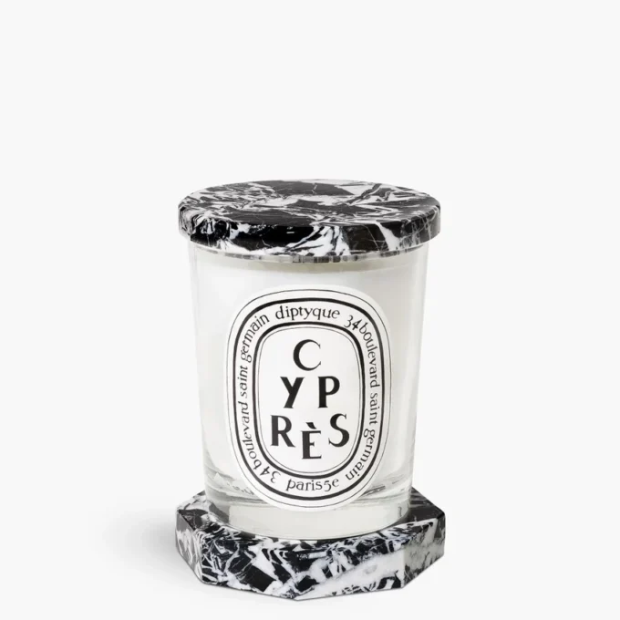 Socle octogonal en marbre antique – pour bougies classiques