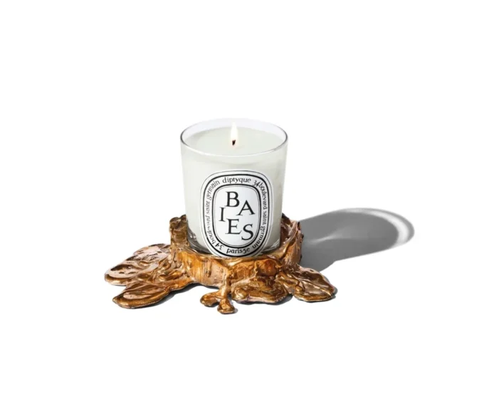 Petit bougeoir en bronze doré – pour bougies classiques